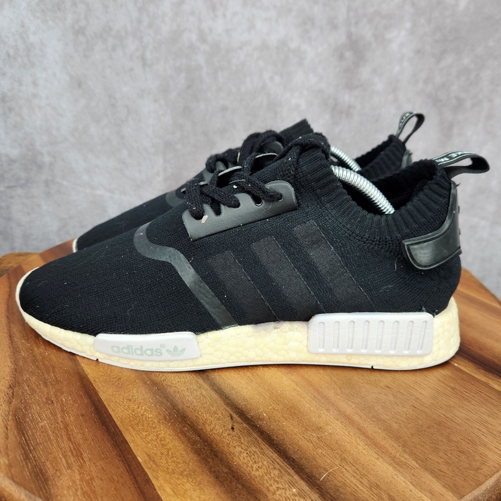 Adidas NMD R1 Primeknit Sneakers Mens‎ 9 Black Low Top Casual Shoes S81848 - Picture 6 of 11